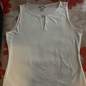 White House Black Market Ivory Keyhole Tank Top